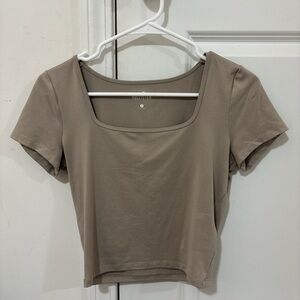 Hollister brown/tan square neck top